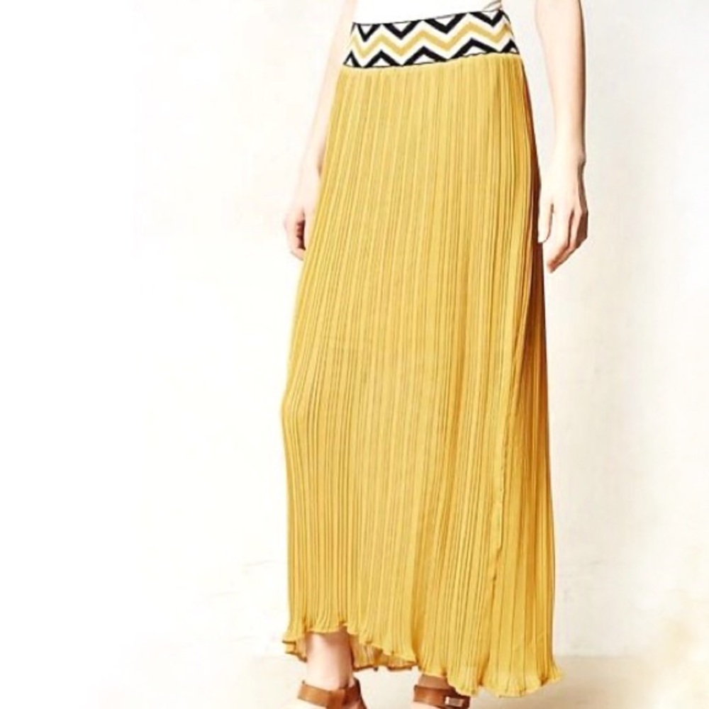 ANTHROPOLOGIE Patula Pleated Maxi Skirt MP